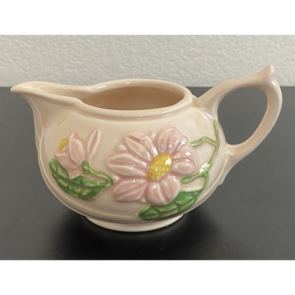 Hull Art Creamer Pink Magnolias Matt Finish H-21-3 3/4" USA Pink Pottery - Picture 1 of 8
